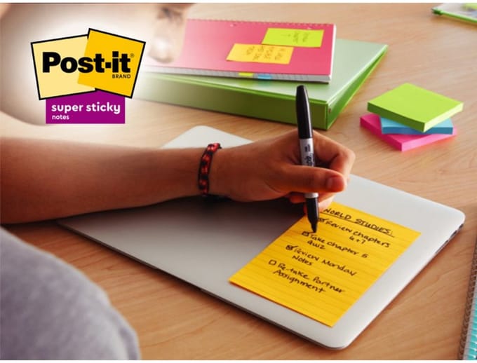 Post-it Super Sticky Notes, 101 x 152 mm, liniert, Pack 4+2