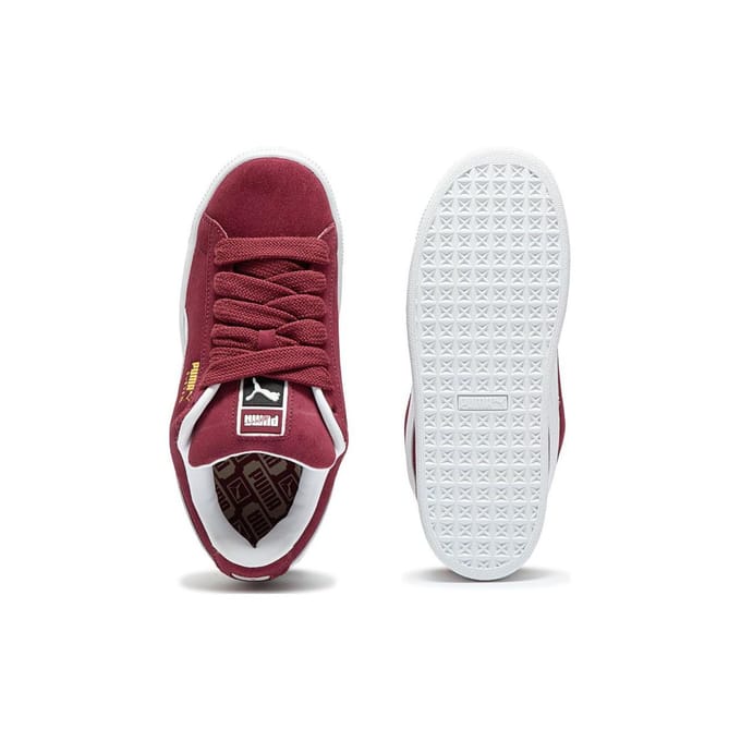 Heren Suede XL Lage Schoen Team Regal Rood/wit