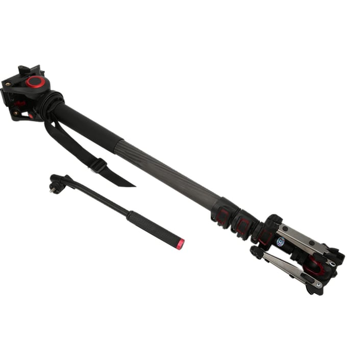 Miliboo MTT705II‑CA Monopode Caméra Portable en Fibre de Carbone Rotule Hydraulique black