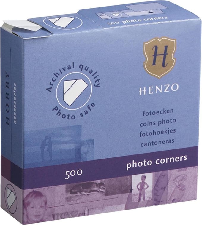 Fotoplakkers - Henzo - Fotohoekjes - 500 stuks - Wit