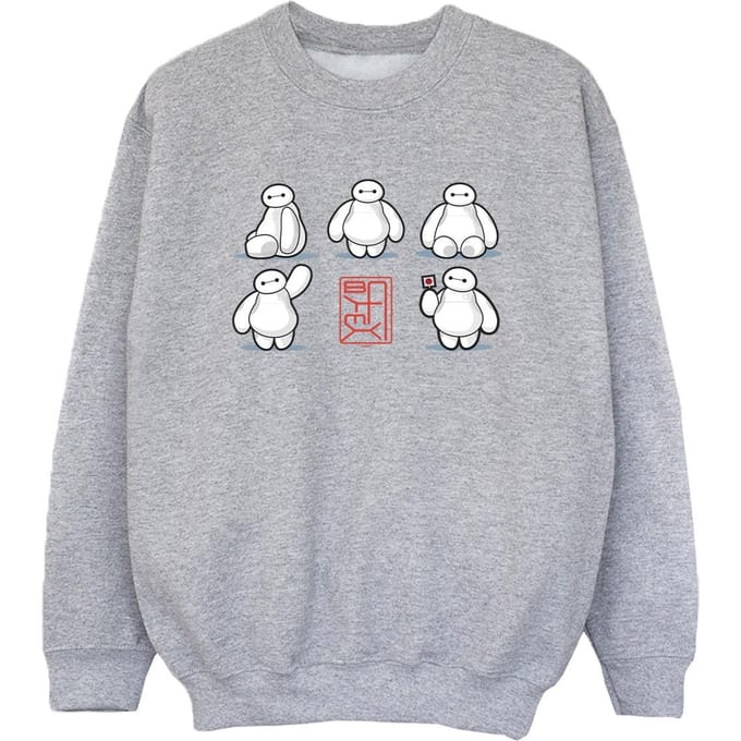 Disney Jongens Big Hero 6 Baymax Veel houdingen Sweatshirt (Sportgrijs)