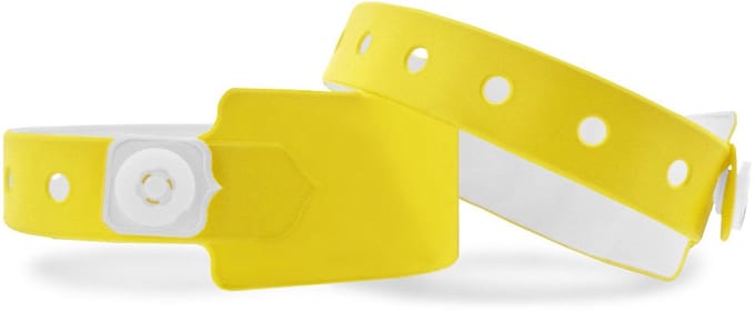 CombiCraft blanco vinyl polsbandjes neon geel 250 x 26 mm - 100 stuks