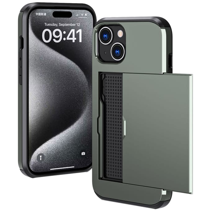 imoshion Hoesje met Pasjeshouder - Geschikt voor Apple iPhone 15 - Donkergroen