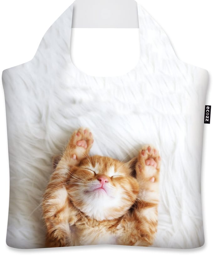 Ecozz tas Kitten - Erma Cerna - met rits - 46x41cm