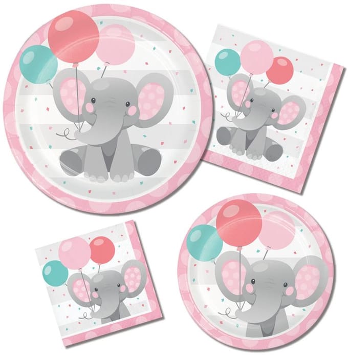 16 servetten roze babyolifant