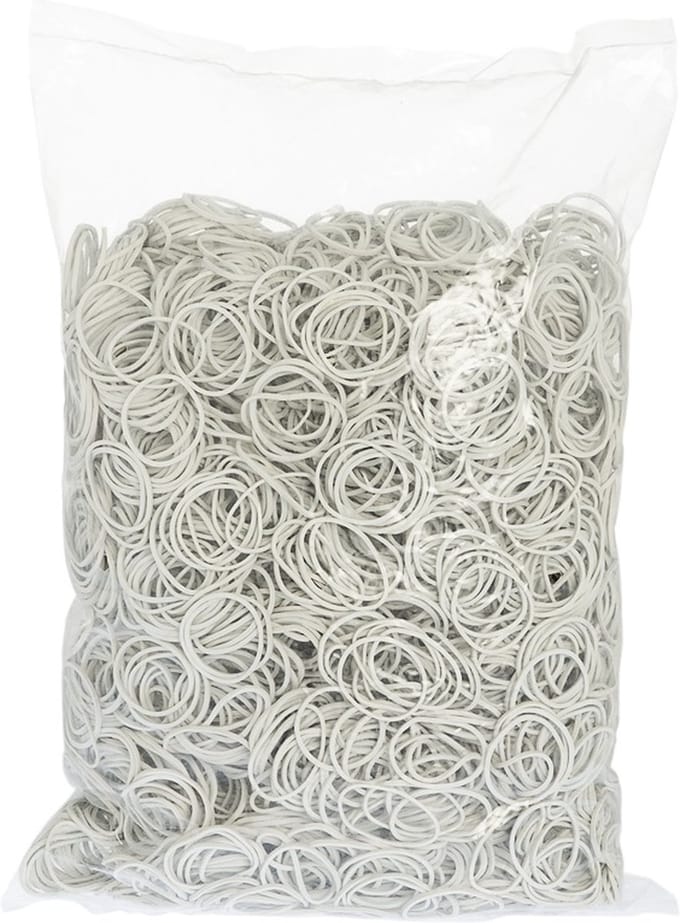Rubbermagazijn - Elastiekjes - Rubber - Wit - 35x1,5mm - Circa 4100 stuks - Kleine elastiekjes