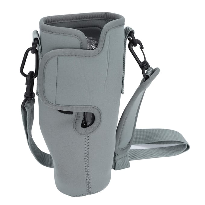 Waterfleshouder Waterdicht Verstelbare Schouderband 30oz Waterfles Draagtas met Telefoon gray