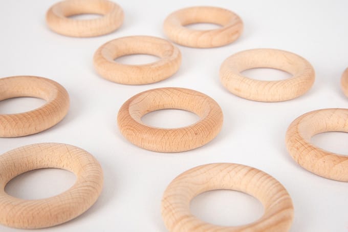 Kleine Houten Ringen - Set van 10