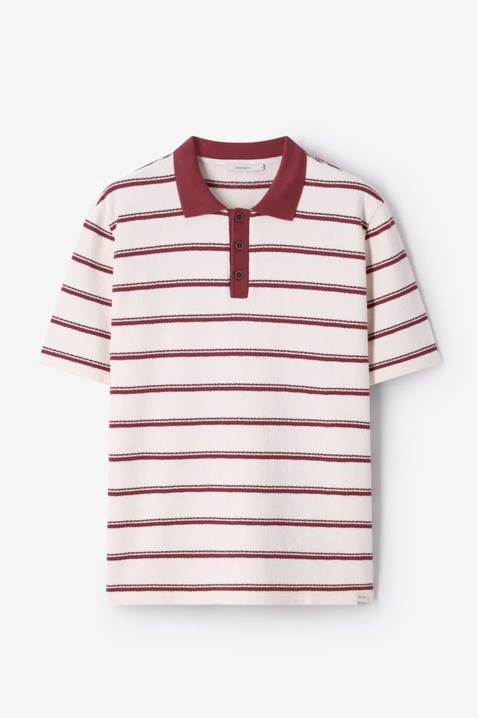 Sissy-Boy - Donkerrode polo met strepen