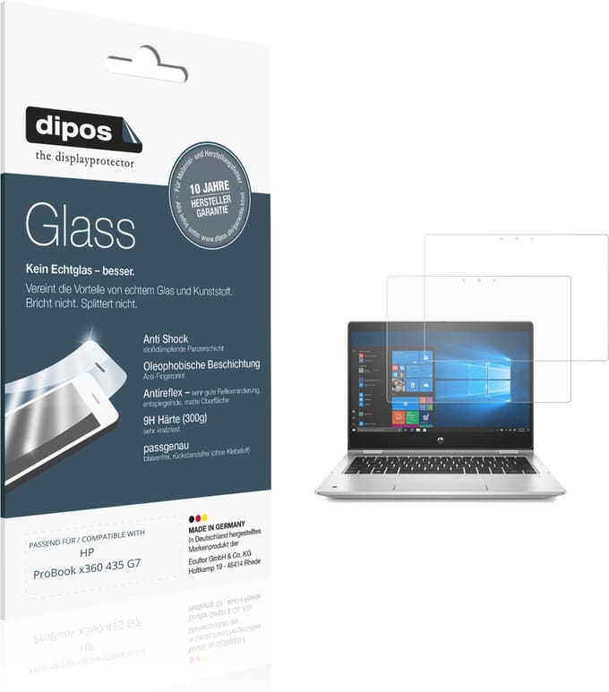 dipos – 2x Matte Pantserfolie geschikt voor HP ProBook x360 435 G7 | 9H Screenprotector