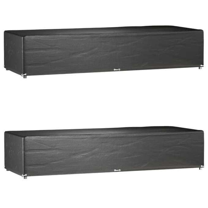 vidaXL - Ligbedhoezen - 2 - st - met - 12 - oogjes - 205x75x40 - cm - polyetheen