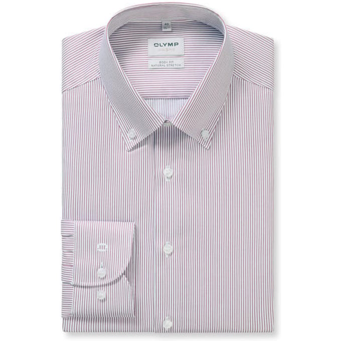 OLYMP Level Five Overhemd, Body Fit, Button-down, Rood
