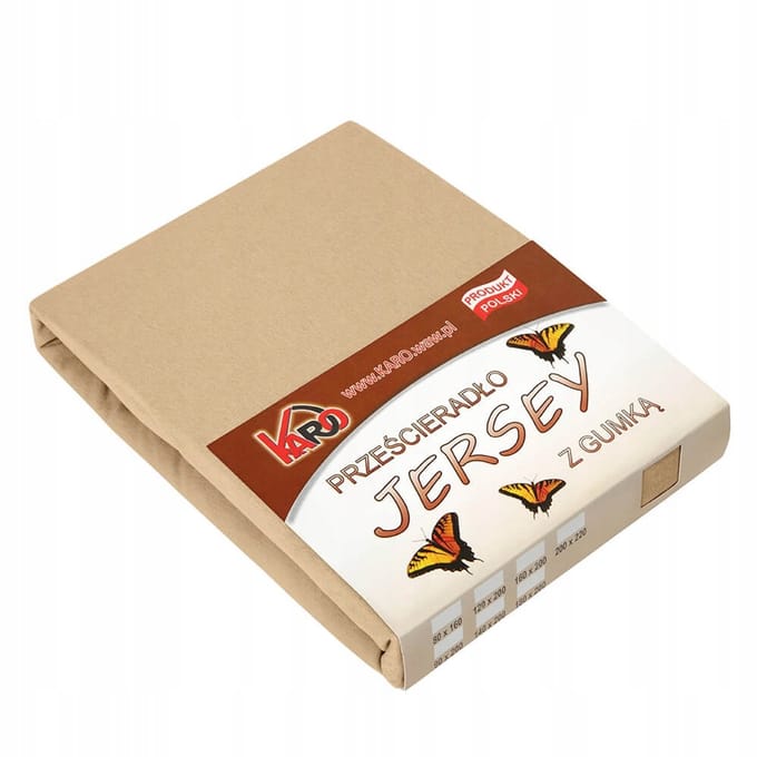 Jersey hoeslaken met elastiek 120x200 cm, donker beige