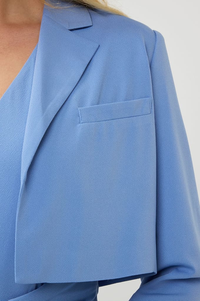 EsQualo Blazer Cropped Blue Größe: 36 | Blazer Outlet | Damen | Blau