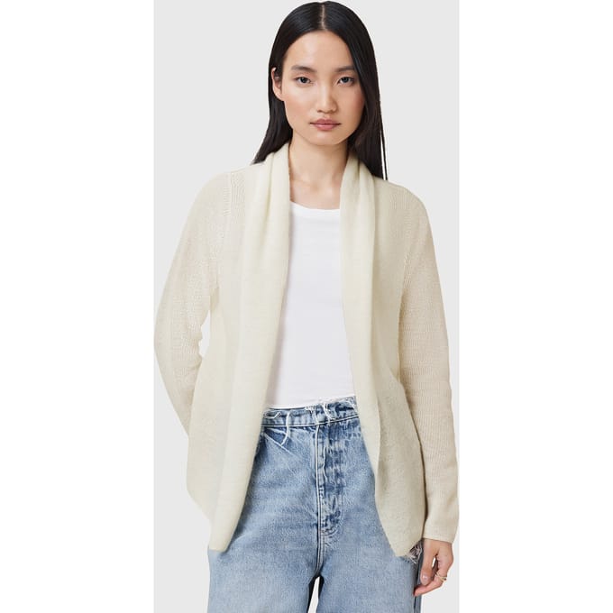 AllSaints Laina Cardigan Chalk White Größe: M | Cardigans Outlet | Damen | Weiß