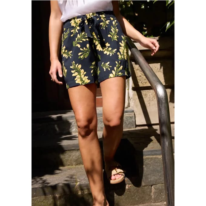 Mid Waist broek met bloemenprint