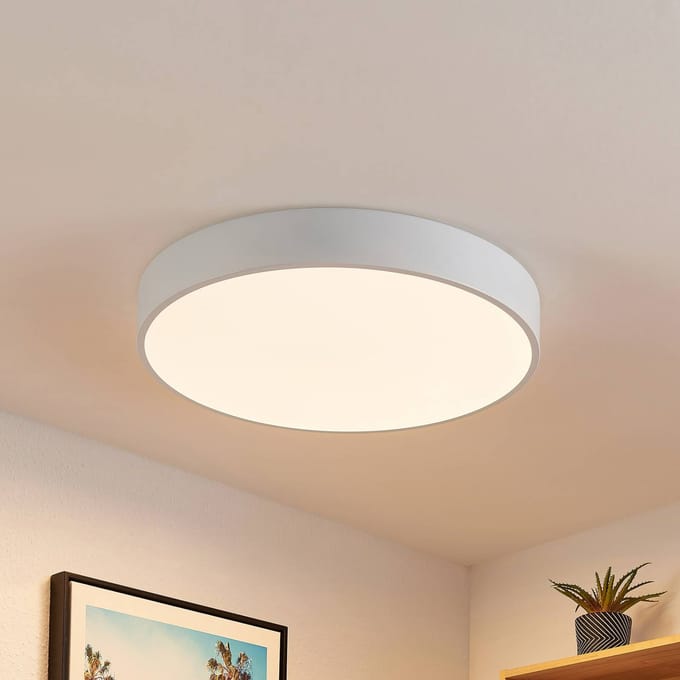 Lindby LED plafondlamp Simera, Ø 50cm, wit, metaal