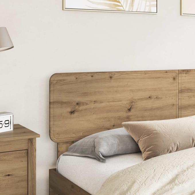 vidaXL - Hoofdbord - Artisan - Eiken - Bewerkt - hout