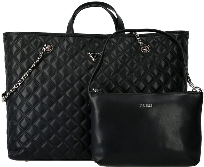 GUESS shopper Giully II 2 in 1 Tote Black zwart