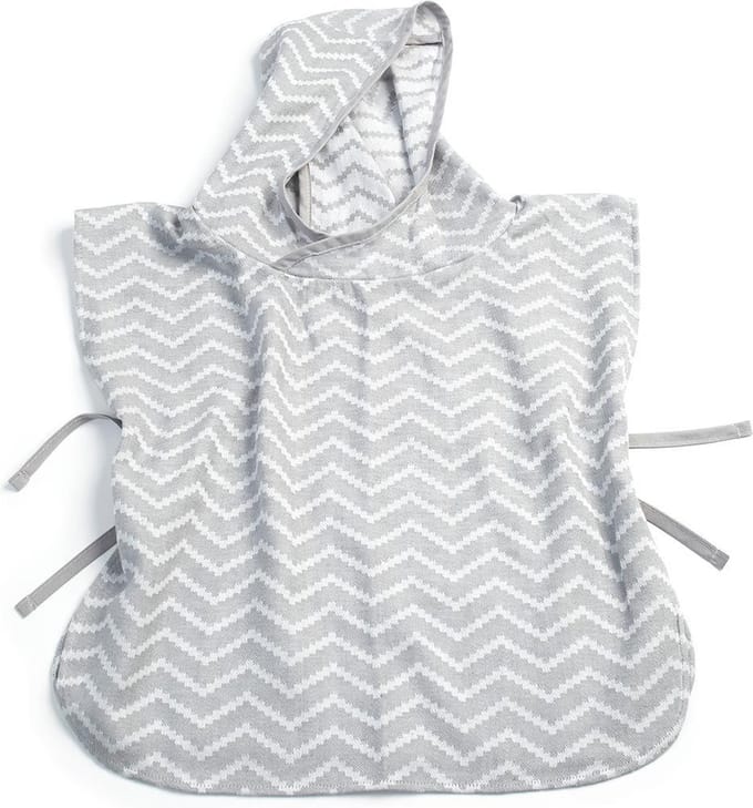 KipKep Blenker Poncho badcape | hydrofiel katoen | maat M (3 – 5 jaar) | Silver Grey
