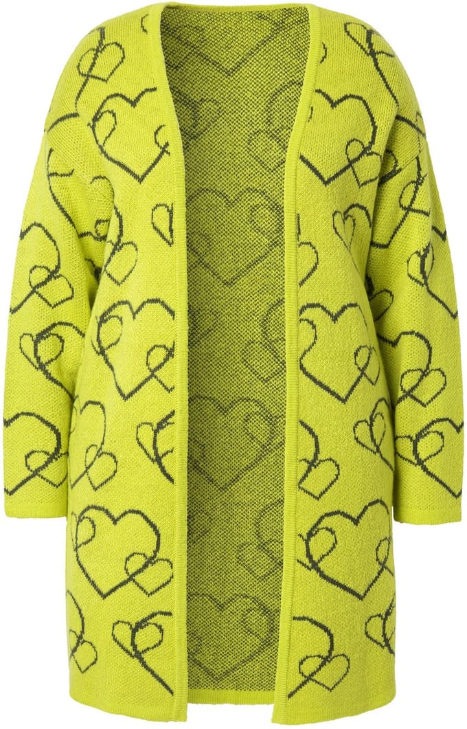 MIAMODA - Dames - Vest classic fit hart-motief - Limoen - Maat 42+