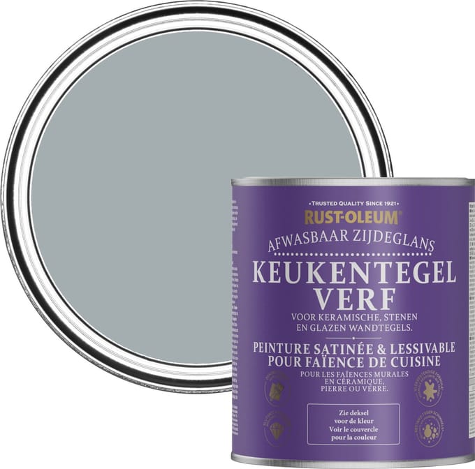 Rust-Oleum Grijs Keukentegelverf Zijdeglans - Mineraalgrijs 750ml