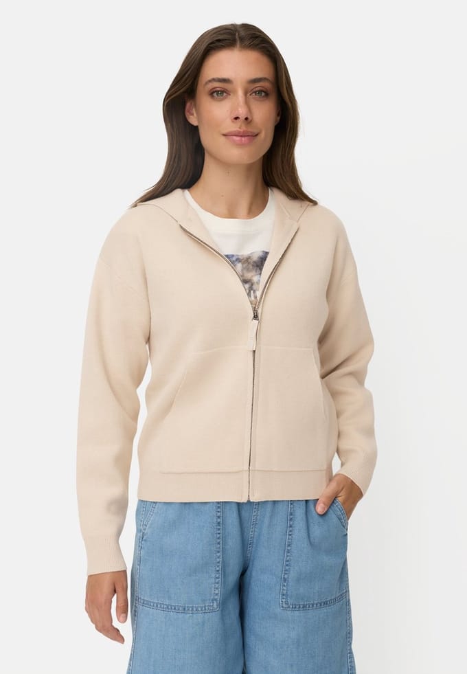 camel active Vest met capuchon - Maat womenswear-M - Beige