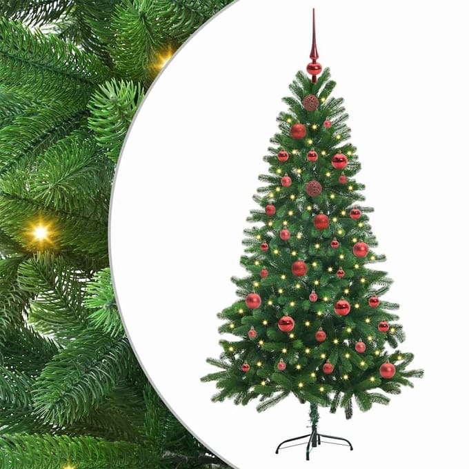 vidaXL - Kerstboom - met - 150 - LED - met - standaard - Groen - 150 - cm - PE