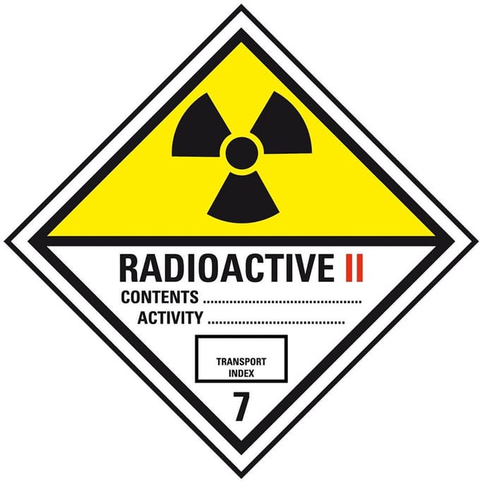 ADR klasse 7 sticker radioactief 2 100 x 100 mm