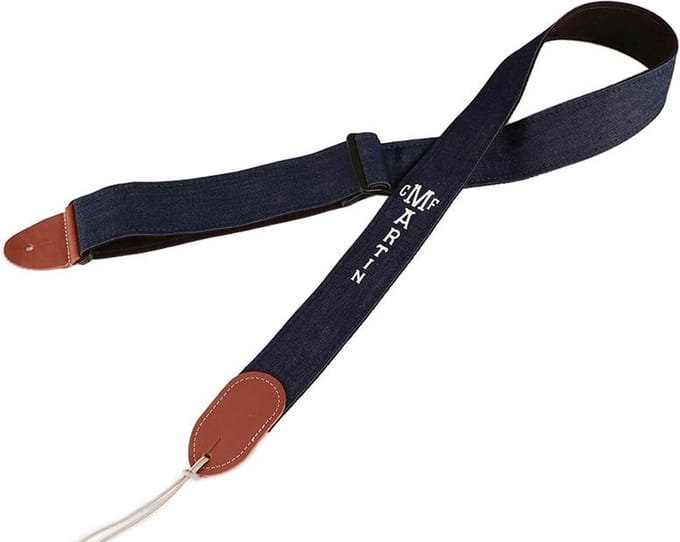 Martin SPA 18A0077 gitaarriem, eco denim, 5cm. breed