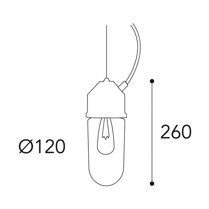 Moretti Luce Hanglamp 1951N messing antiek, recht glas helder