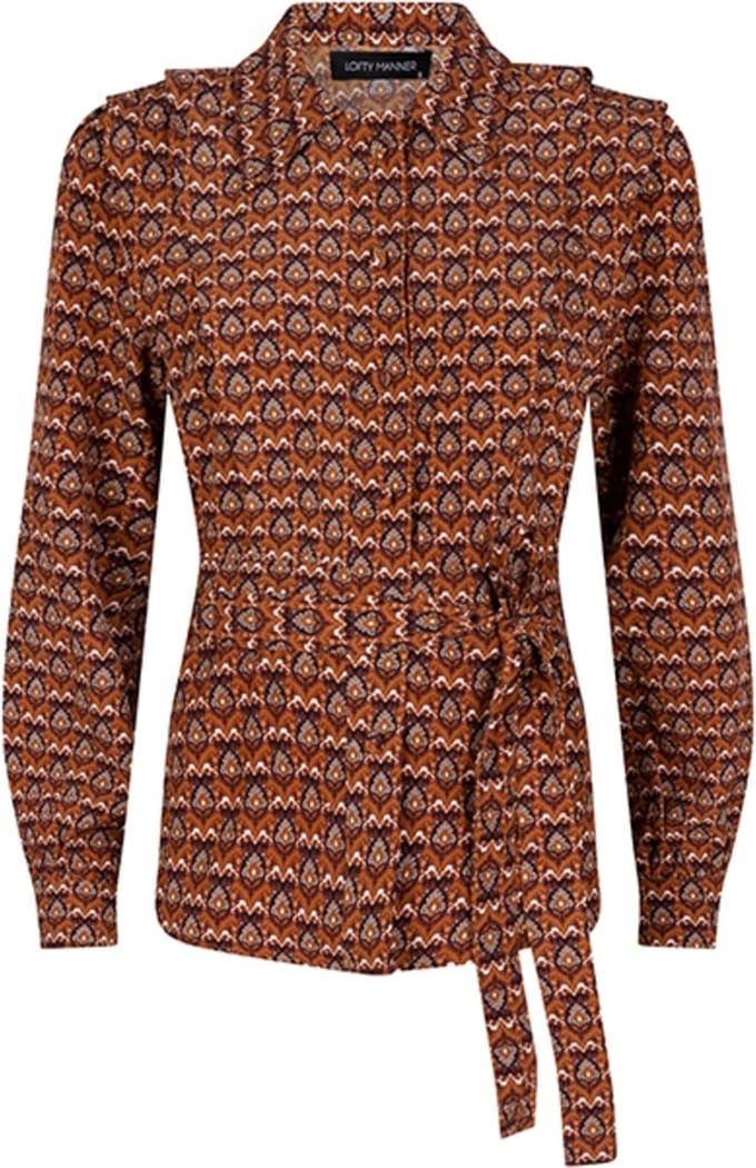 Lofty Manner Blouse Blouse Selah Oi14 764 Orange Arches Print Dames Maat - XS