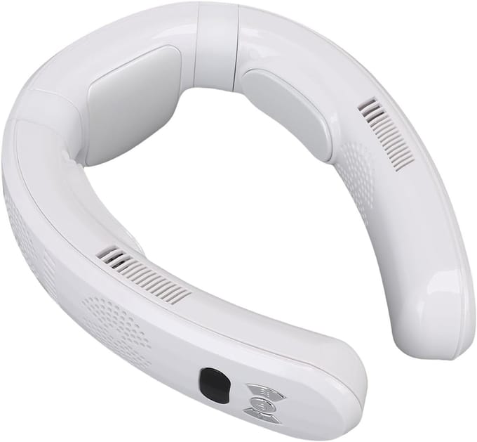 Draagbare Nekventilator - Persoonlijke Koeler - Binnen Buiten - Koelen en Verwarmen - 25D x 20B x 9H cm - Wit