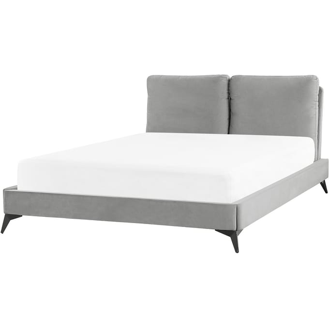 MELLE - Tweepersoonsbed - Grijs - 140 x 200 cm - Fluweel