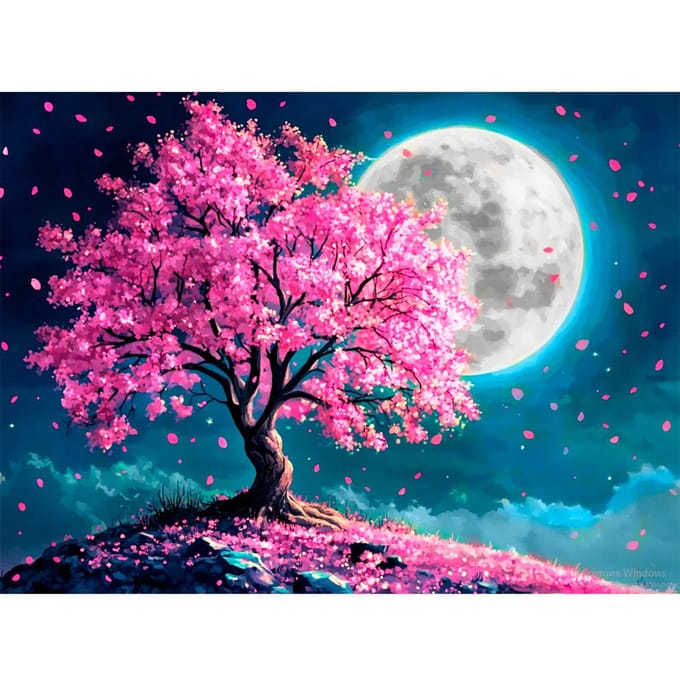 Diamond Painting Set, 30 x 40 cm - Volle maan