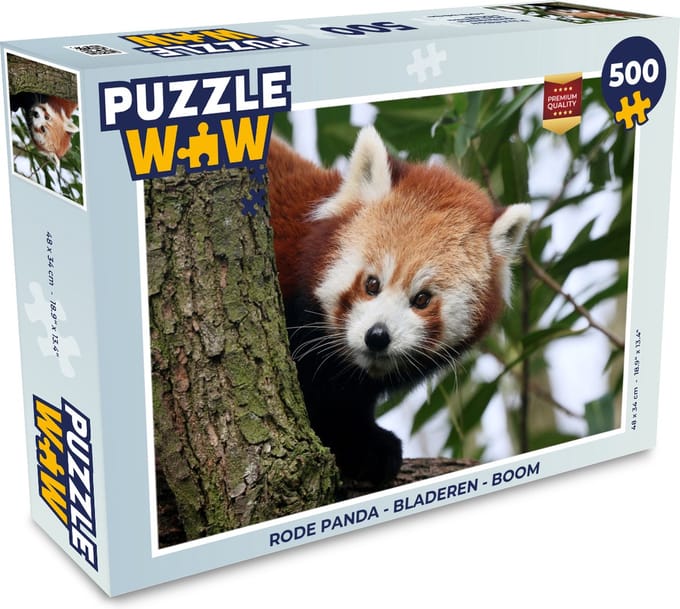 Puzzel Rode Panda - Bladeren - Boom - Legpuzzel - Puzzel 500 stukjes