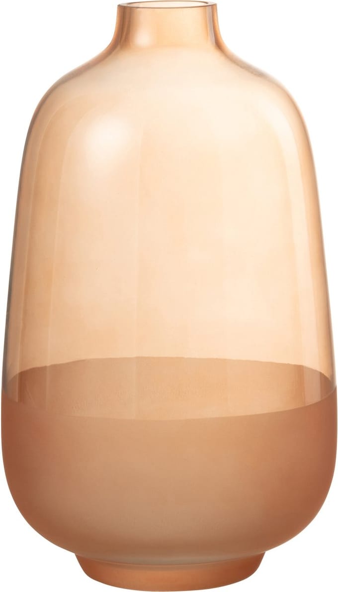 J-Line vaas Hany - glas - perzik - large - 27 cm hoog