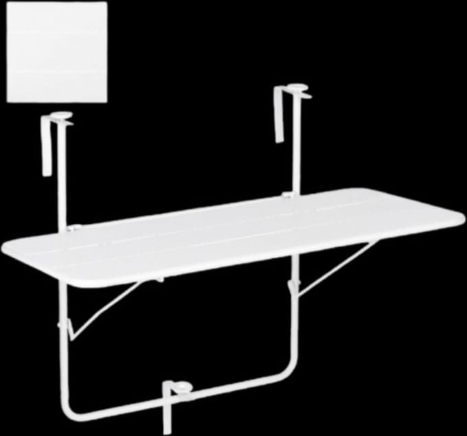 Mica Decorations Balkon Tuin Tafel - 88x51x67 cm - Ijzer - Wit