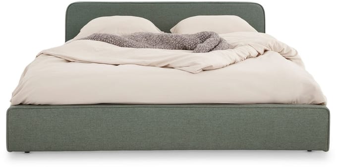 Gestoffeerd bed MARINI 140x200 cm met lattenbodem – Groen