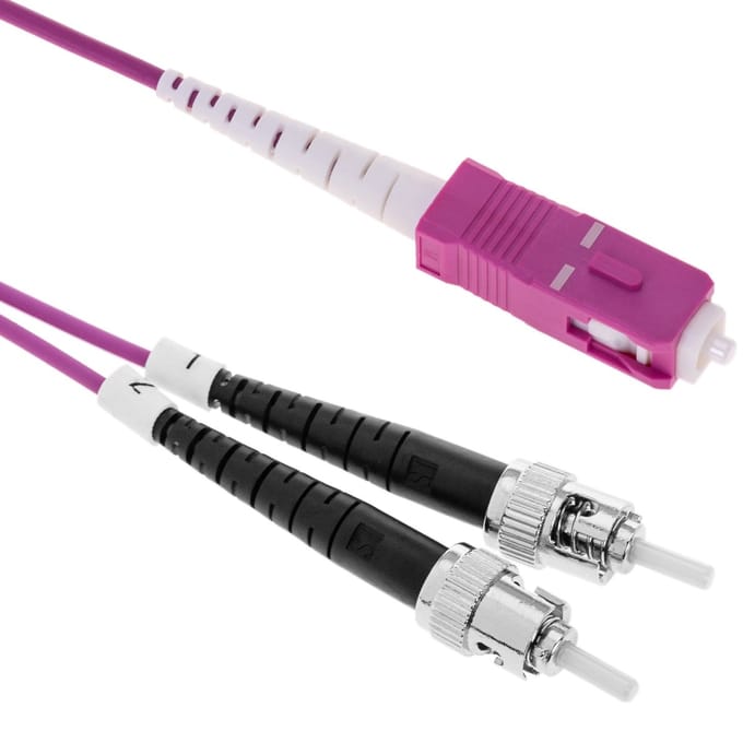 BeMatik - Multimode OM4-glasvezelkabel MMF simplex 50µm / 125µm ST-SC 2m