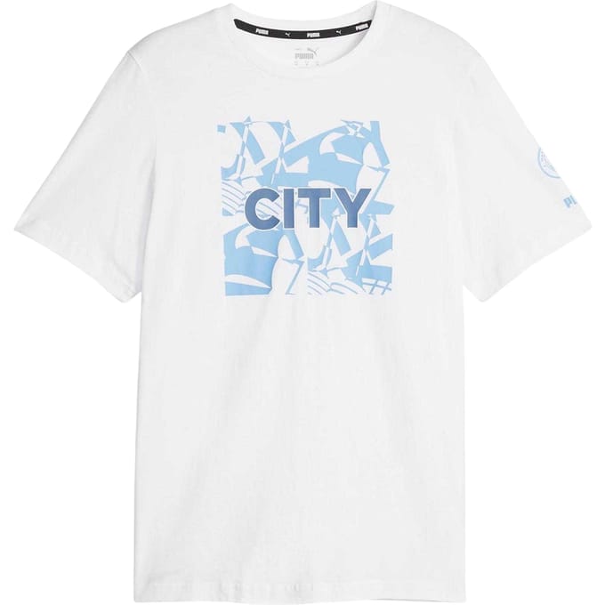 Puma Heren Ftblcore Manchester City FC Crew Hals T-shirt (Wit)