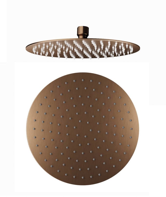 Hoofddouche Flat Rond 25cm Koper