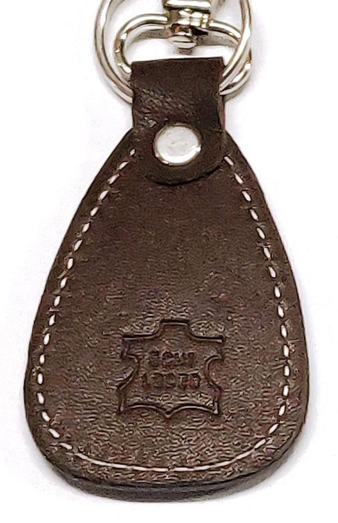 Rojafit Luxe Lederen Sleutelhanger - Echt Leder - Bruin - ( Afmeting +/- 7 x 4,5 cm.)
