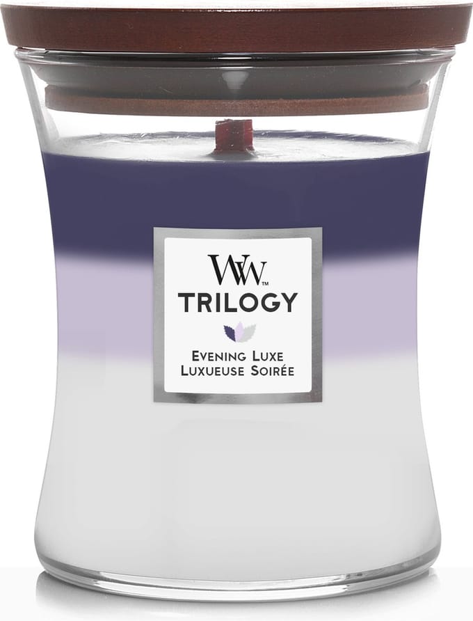 WoodWick Hourglass Trilogy Medium Geurkaars - Evening Luxe - 60 branduren