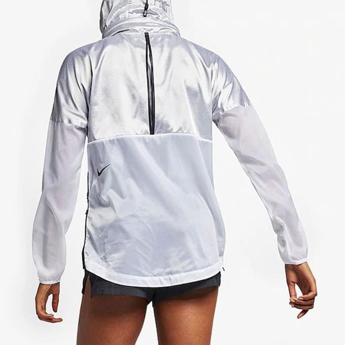 Nike Reflective Panel Hooded Jacket Dames Jassen Wit AT1129-095 M gray