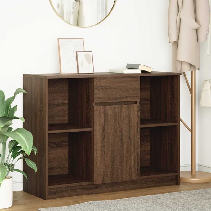vidaXL - Dressoir - met - lade - 101x35x76 - cm - spaanplaat - bruin - eikenkleurig