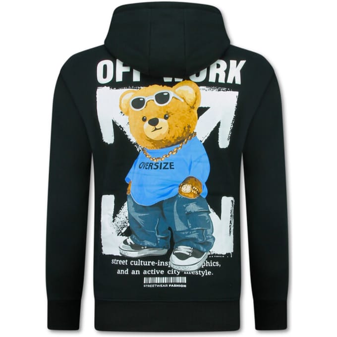 Oversized Hoodie Heren met Capuchon - Off Work - Dik Geweven - 5989 - Zwart
