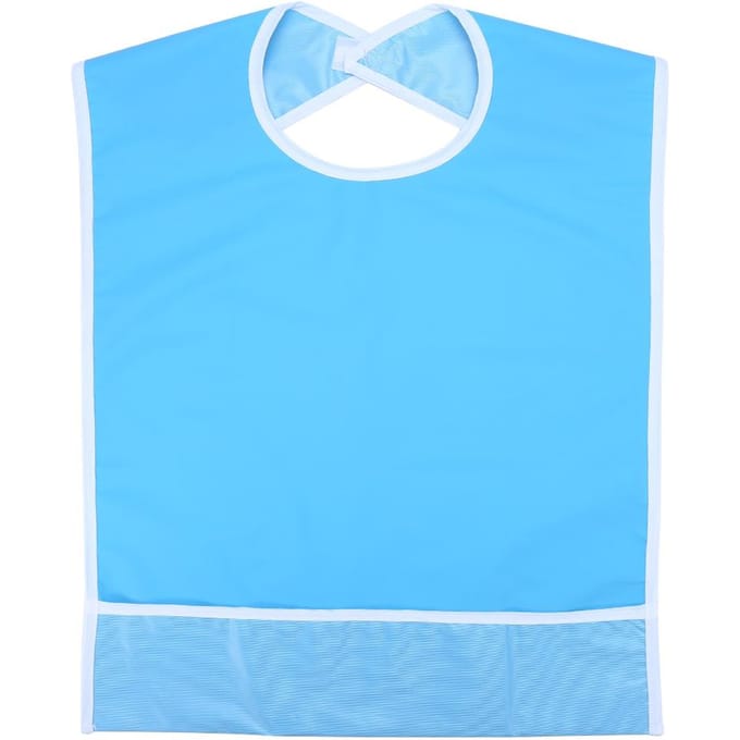 Waterdichte Volwassen Ouderen Maaltijdslabbetje Kledingbeschermer Eethulp (Hemelsblauw) 45*65cm