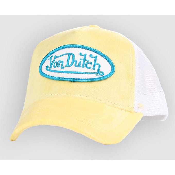 Von Dutch Velvet Trucker Cap geel