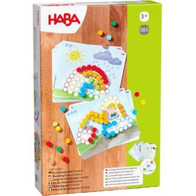Haba educatief spel Scheibix - Montessori speelgoed met houten schijven.
